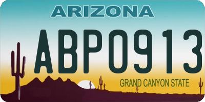 AZ license plate ABP0913