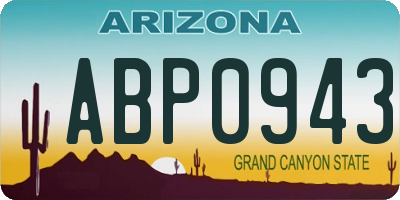 AZ license plate ABP0943