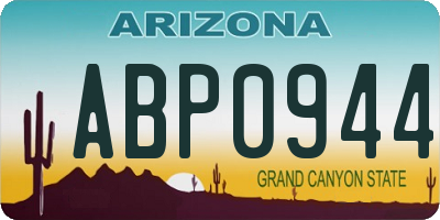 AZ license plate ABP0944