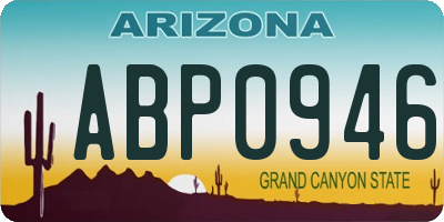 AZ license plate ABP0946