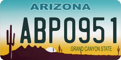 AZ license plate ABP0951
