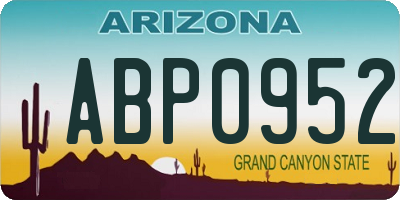AZ license plate ABP0952