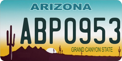 AZ license plate ABP0953