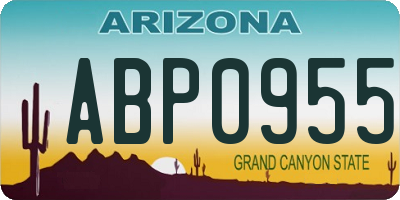 AZ license plate ABP0955