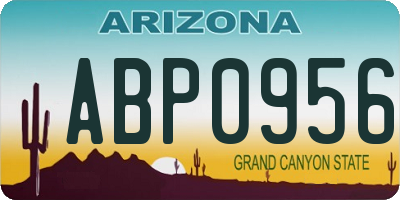 AZ license plate ABP0956