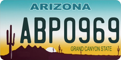AZ license plate ABP0969