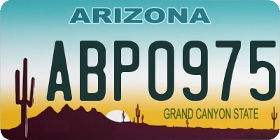 AZ license plate ABP0975