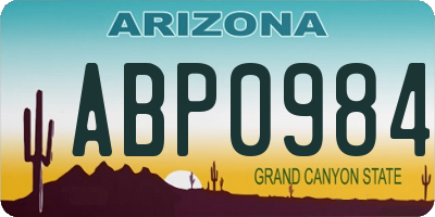AZ license plate ABP0984