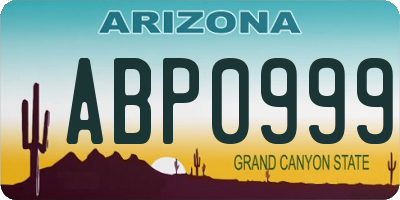 AZ license plate ABP0999