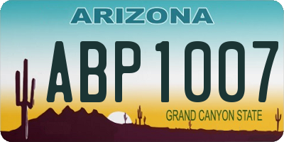 AZ license plate ABP1007