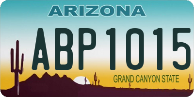 AZ license plate ABP1015