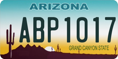 AZ license plate ABP1017
