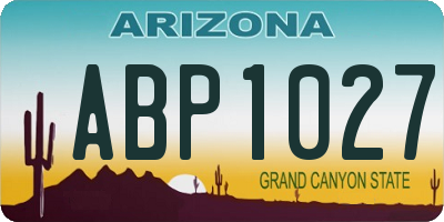 AZ license plate ABP1027