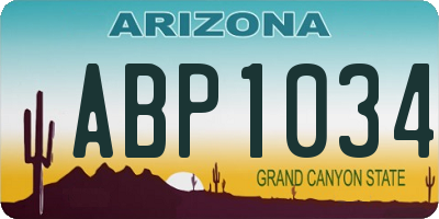 AZ license plate ABP1034