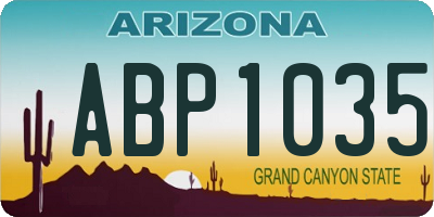 AZ license plate ABP1035