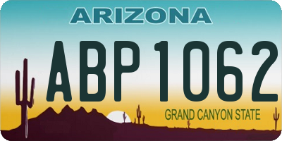AZ license plate ABP1062