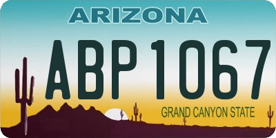 AZ license plate ABP1067