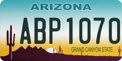 AZ license plate ABP1070