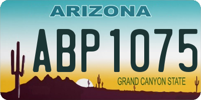 AZ license plate ABP1075