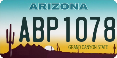 AZ license plate ABP1078