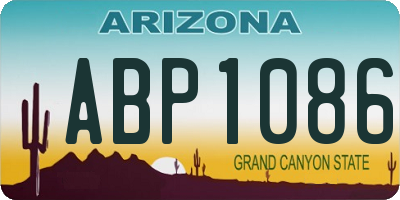 AZ license plate ABP1086