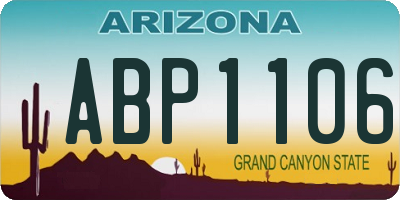 AZ license plate ABP1106
