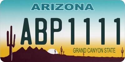 AZ license plate ABP1111
