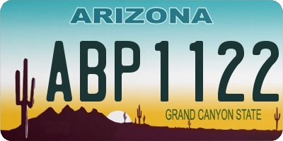 AZ license plate ABP1122