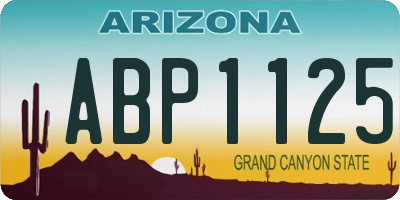 AZ license plate ABP1125