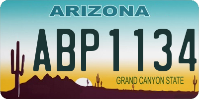 AZ license plate ABP1134