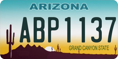 AZ license plate ABP1137