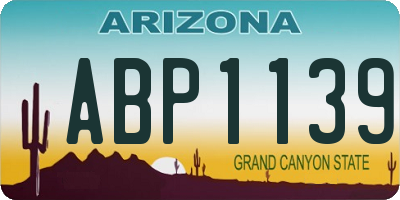 AZ license plate ABP1139