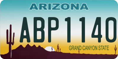 AZ license plate ABP1140