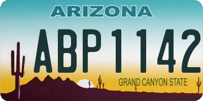 AZ license plate ABP1142