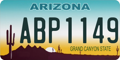 AZ license plate ABP1149