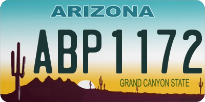 AZ license plate ABP1172