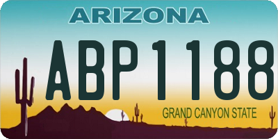 AZ license plate ABP1188