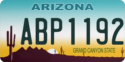 AZ license plate ABP1192
