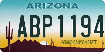 AZ license plate ABP1194