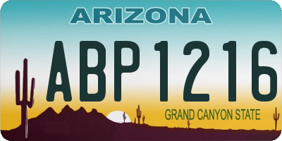 AZ license plate ABP1216