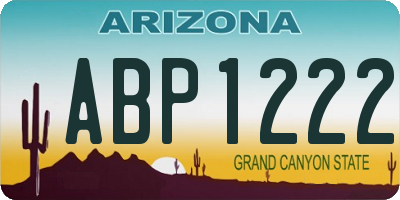AZ license plate ABP1222