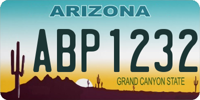 AZ license plate ABP1232