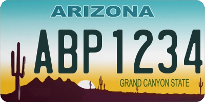 AZ license plate ABP1234