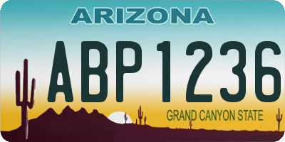 AZ license plate ABP1236
