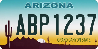 AZ license plate ABP1237