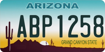 AZ license plate ABP1258