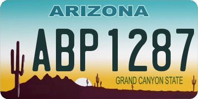 AZ license plate ABP1287