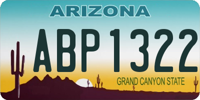 AZ license plate ABP1322