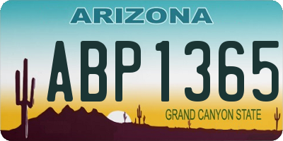 AZ license plate ABP1365