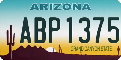 AZ license plate ABP1375